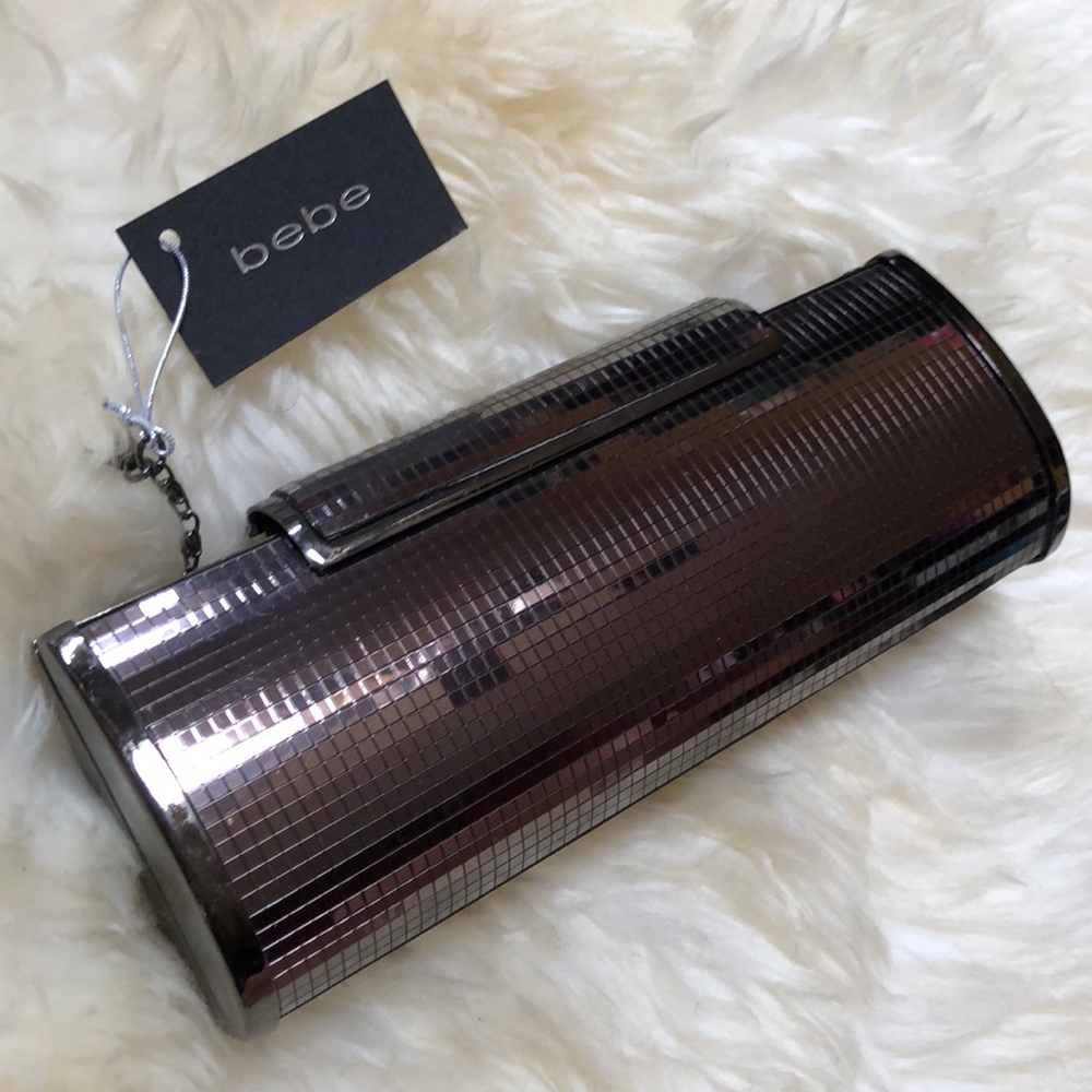 NWT BEBE CHAINMAIL CLUTCH